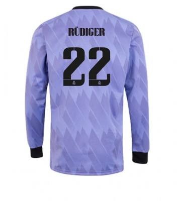 Real Madrid Antonio Rudiger #22 Bortatröja 2022-23 Långa ärmar